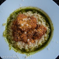 Italian Pork and Tomato Sauce Served over Risotto